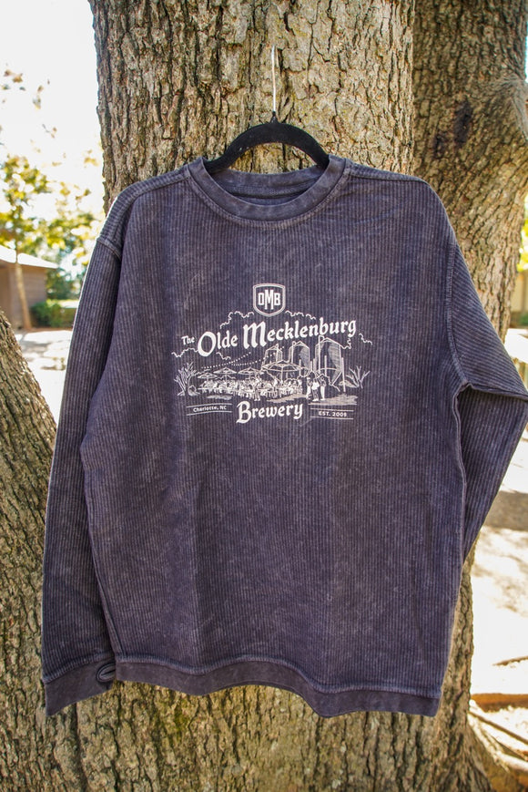 Grey Corded Crewneck